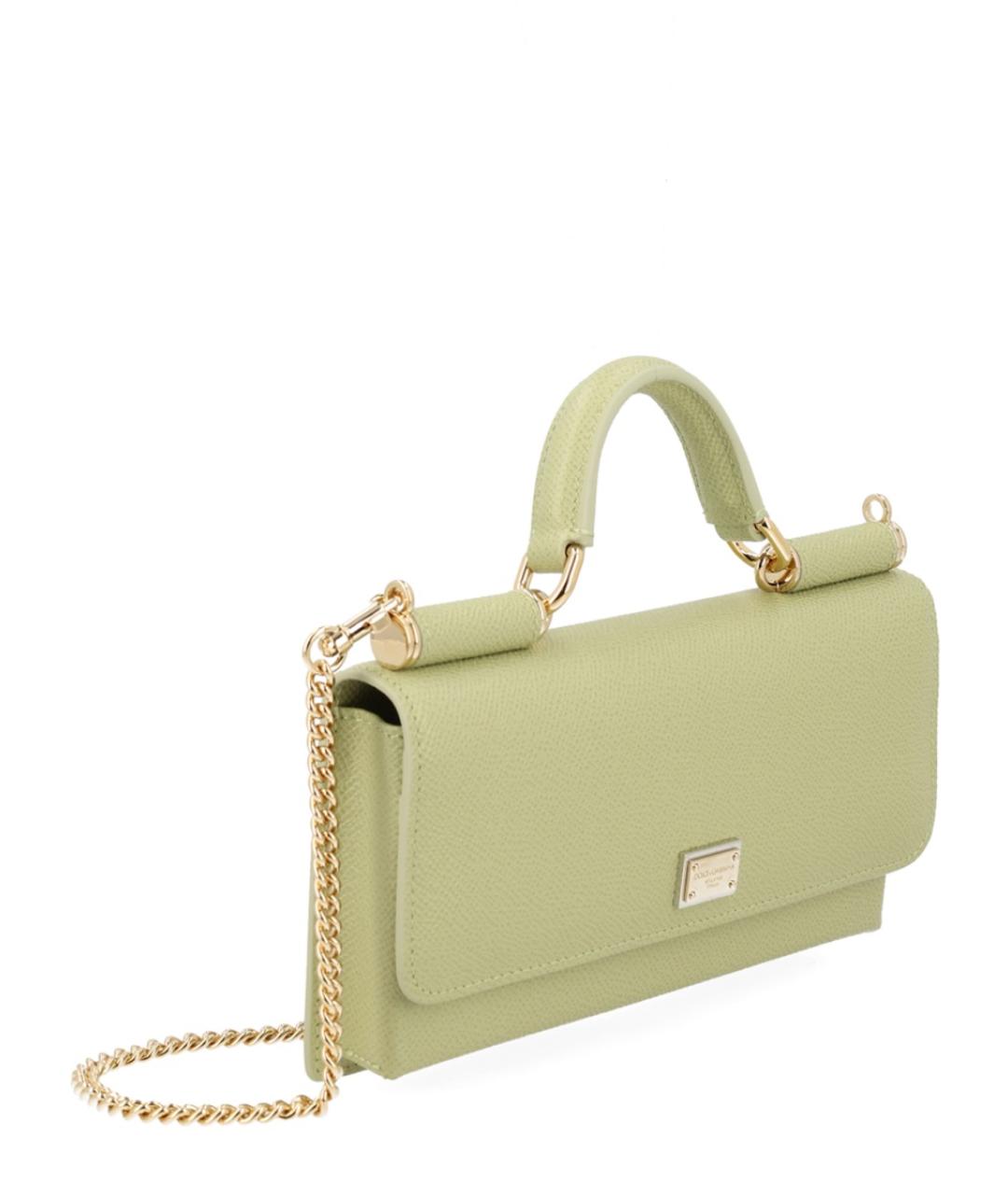 DOLCE&GABBANA Зеленая кожаная сумка через плечо, фото 2