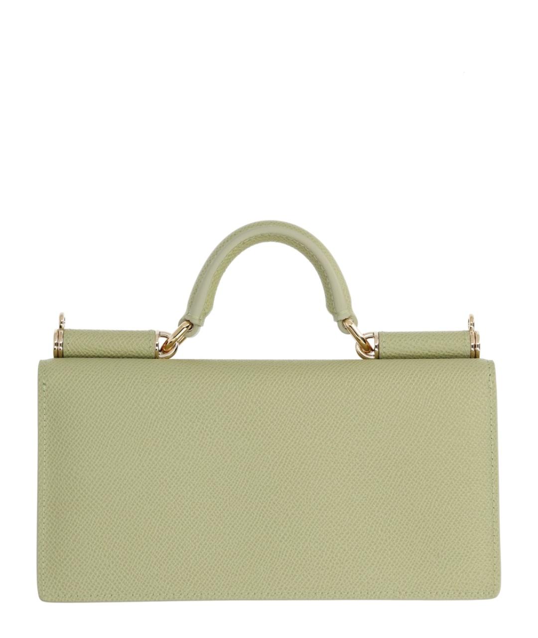 DOLCE&GABBANA Зеленая кожаная сумка через плечо, фото 3