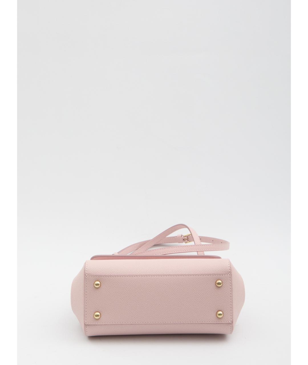DOLCE&GABBANA Розовая кожаная сумка через плечо, фото 3