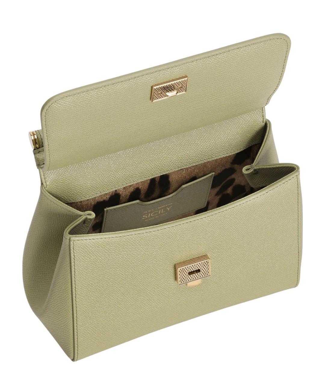 DOLCE&GABBANA Зеленая кожаная сумка через плечо, фото 4