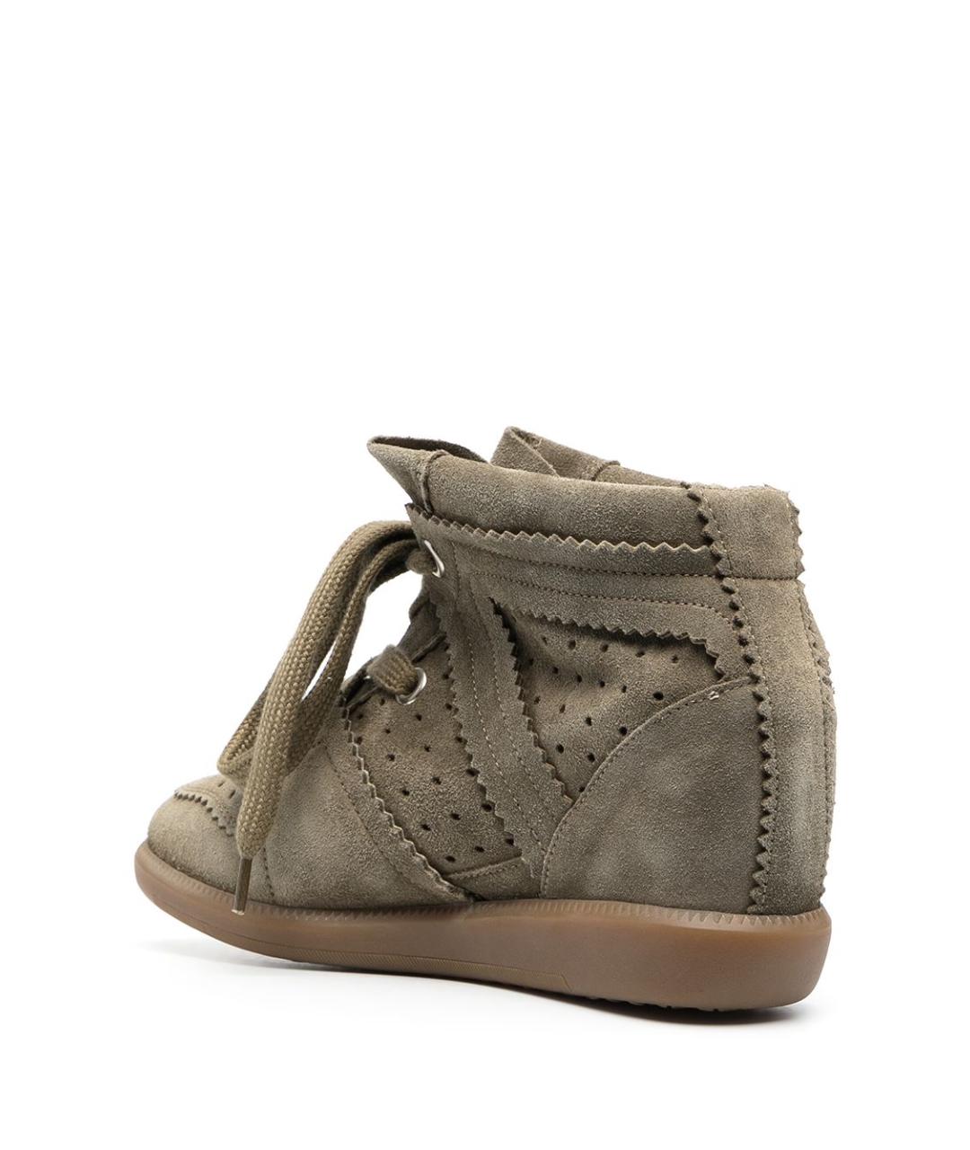 ISABEL MARANT Хаки замшевые кроссовки, фото 3