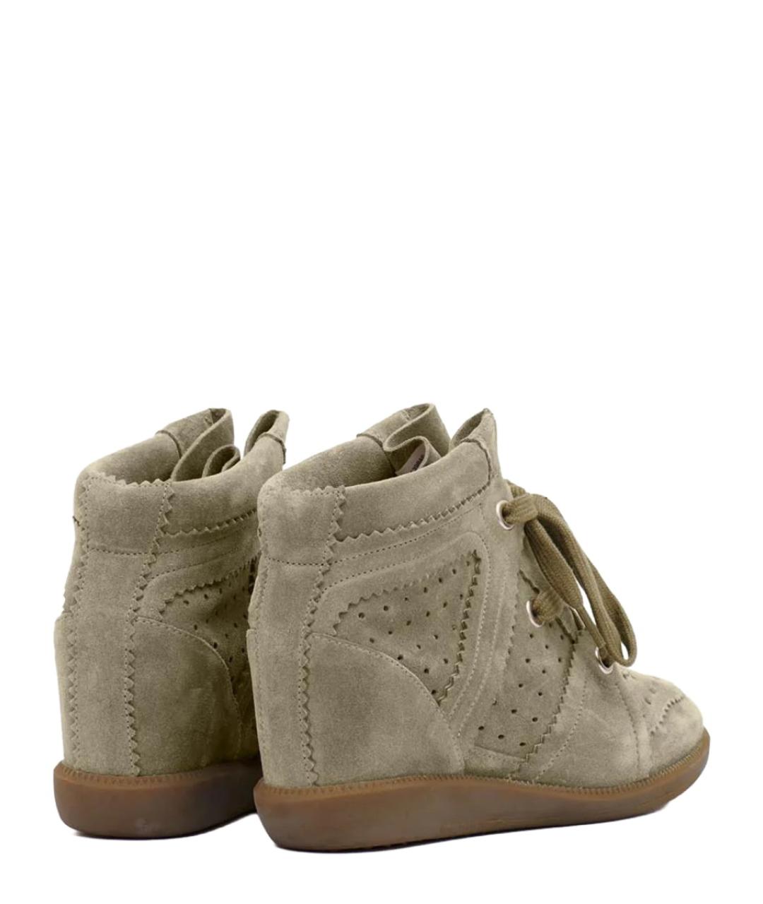 ISABEL MARANT Хаки замшевые кроссовки, фото 5