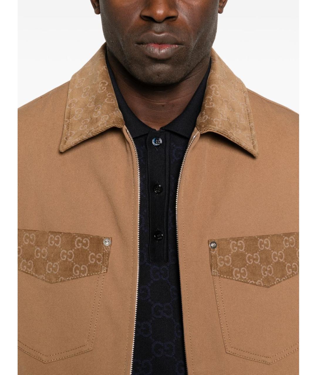 GUCCI Коричневая хлопковая куртка, фото 4