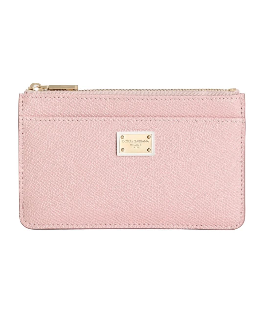 DOLCE&GABBANA Розовый кожаный кошелек, фото 1