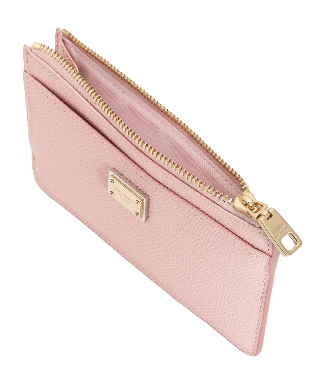 DOLCE&GABBANA Розовый кожаный кошелек, фото 3
