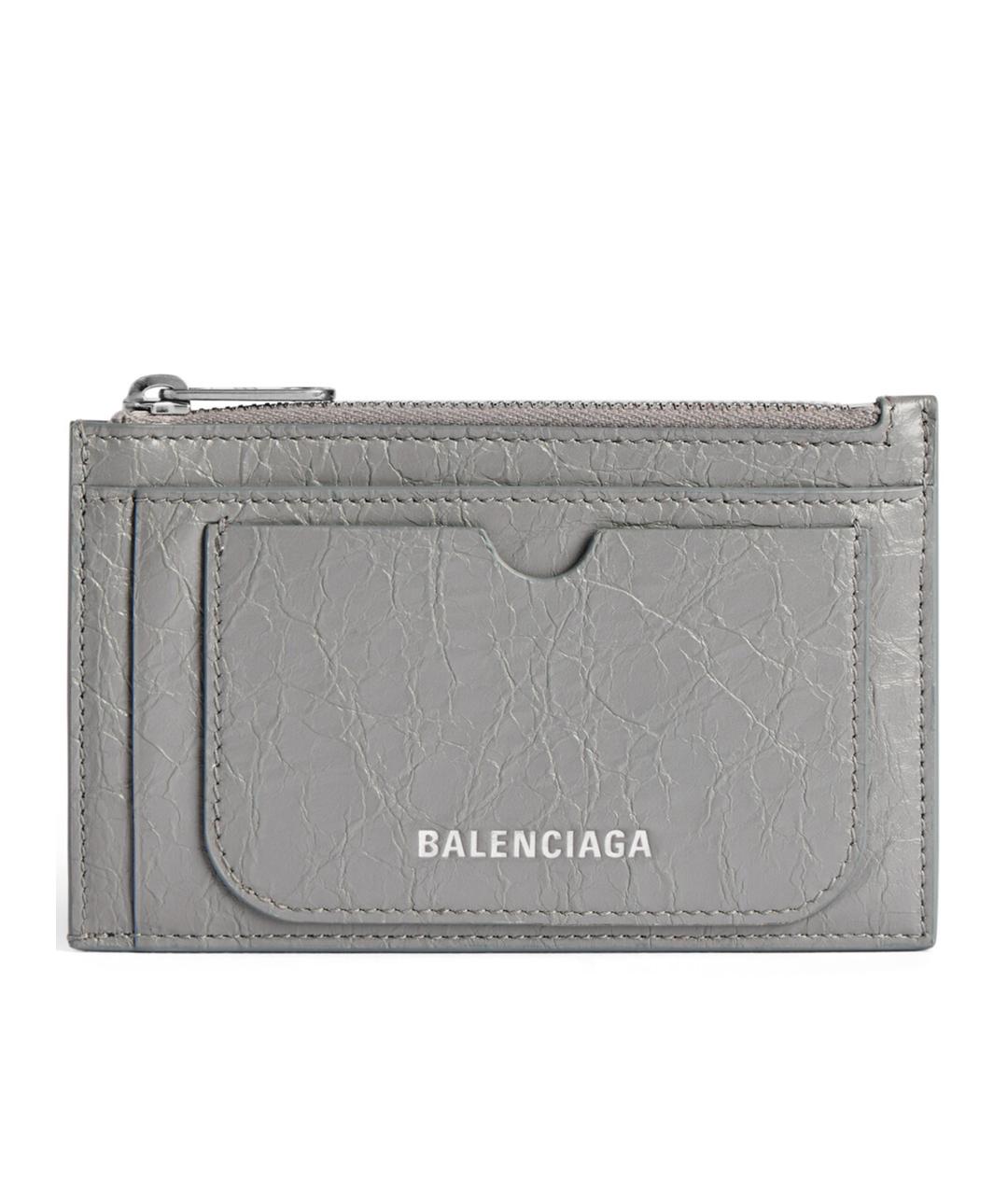 BALENCIAGA Серый кожаный кошелек, фото 1