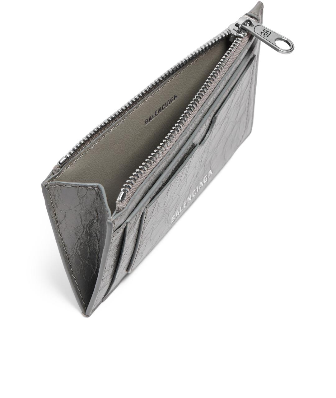 BALENCIAGA Серый кожаный кошелек, фото 3