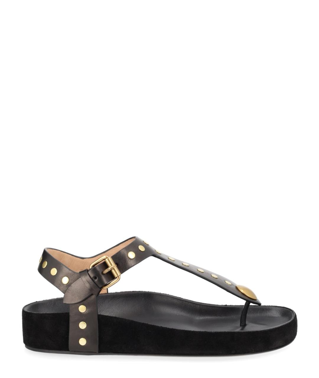 ISABEL MARANT Черные кожаные сандалии, фото 1