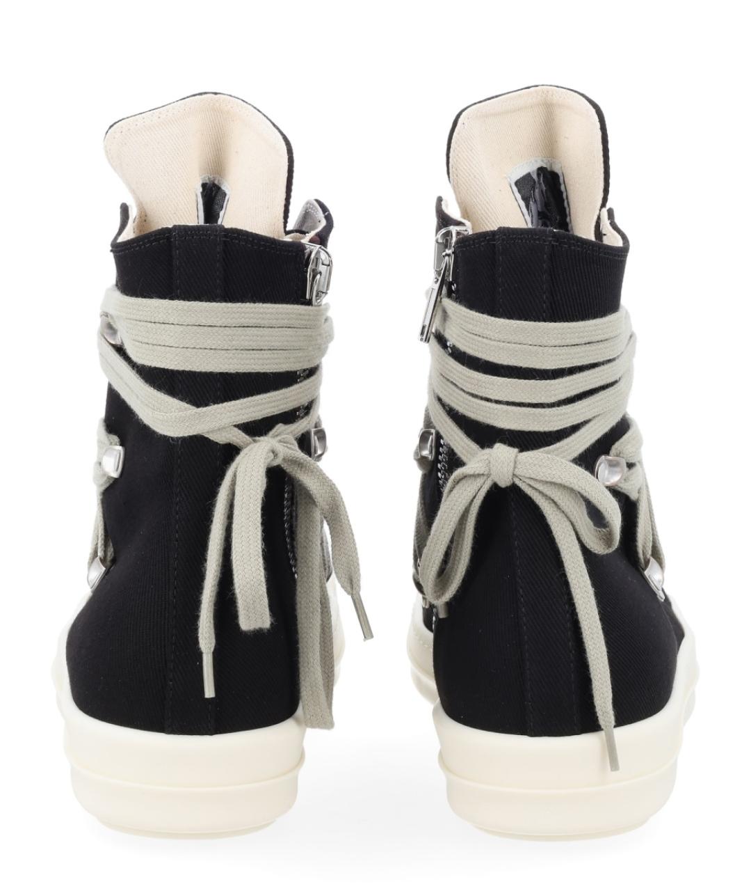 RICK OWENS DRKSHDW Черные текстильные высокие кроссовки / кеды, фото 4