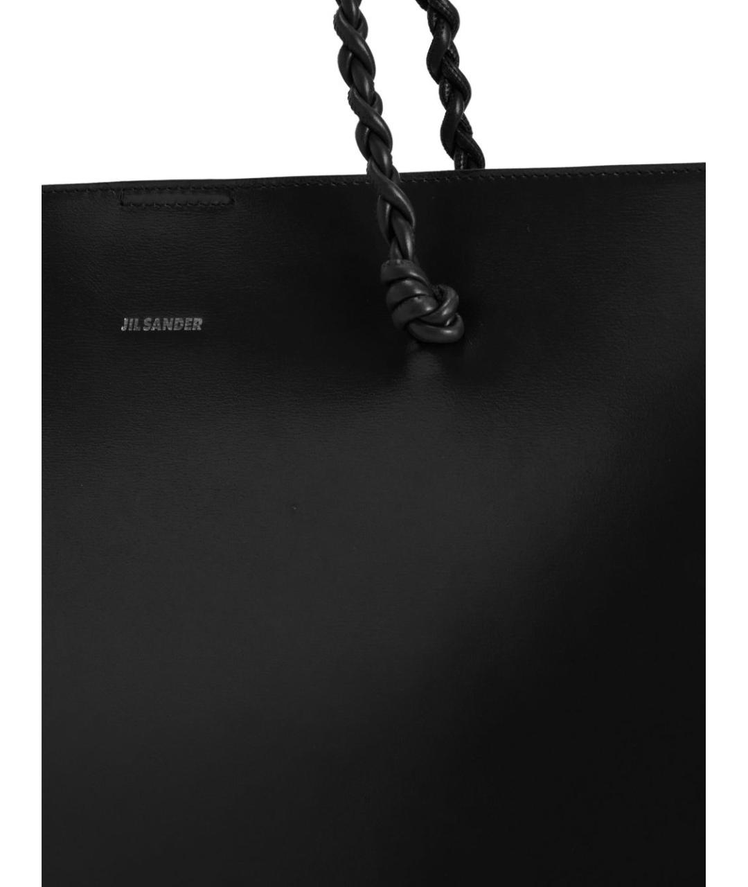 JIL SANDER Черная кожаная сумка тоут, фото 2