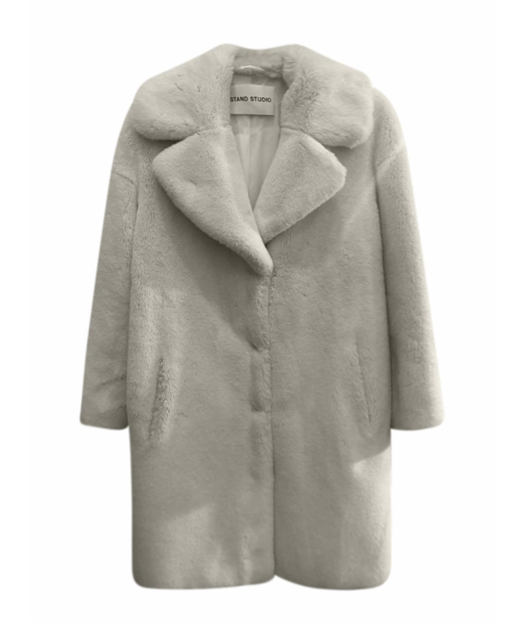 STAND STUDIO Бежевая полиэстеровая шуба, фото 1