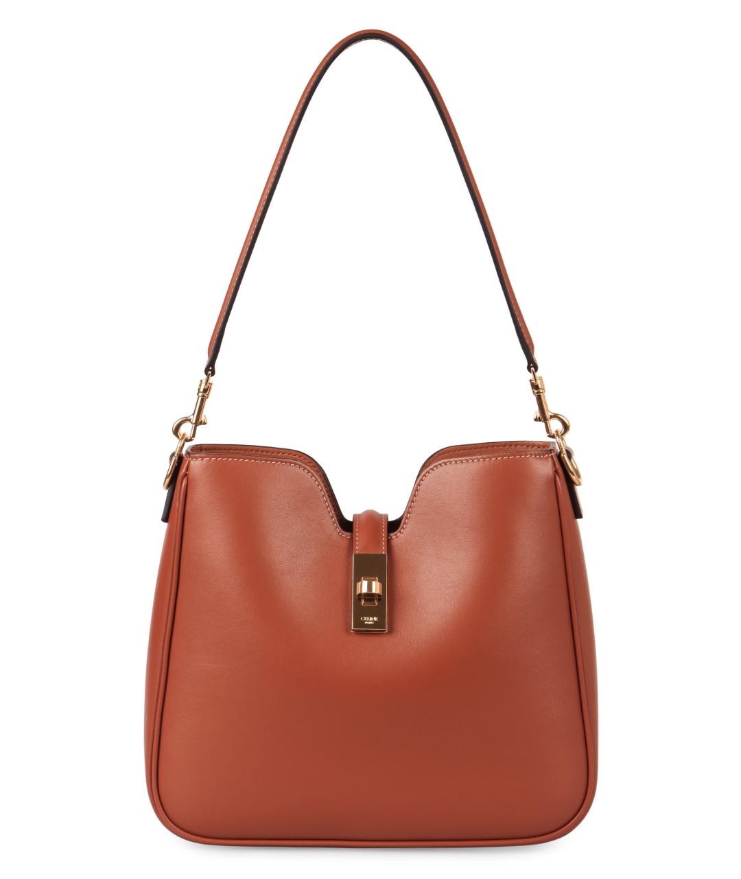CELINE Коричневая кожаная сумка через плечо, фото 1