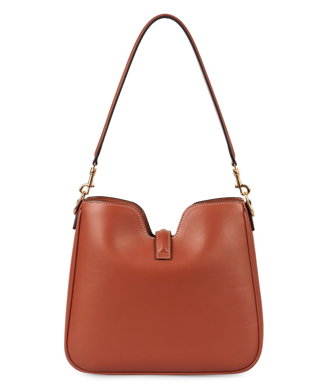 CELINE Коричневая кожаная сумка через плечо, фото 3