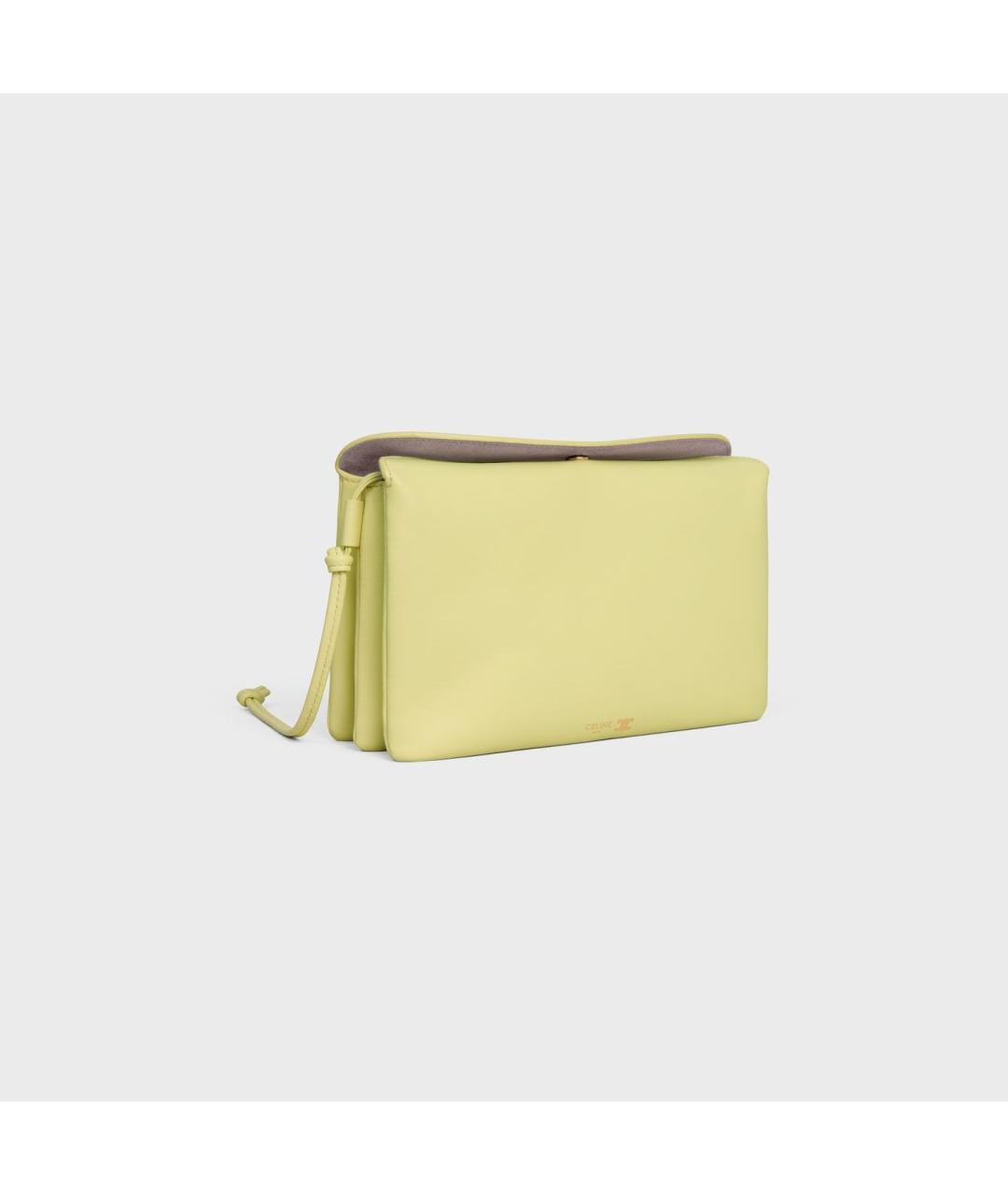 CELINE Желтая кожаная сумка через плечо, фото 2