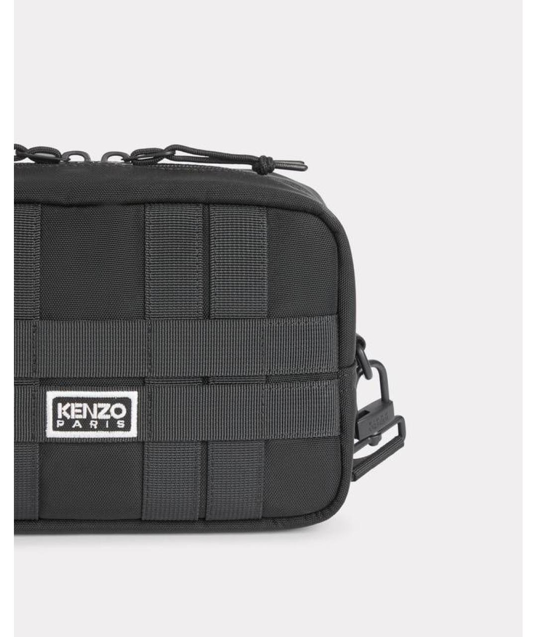 KENZO Черная синтетическая сумка на плечо, фото 3