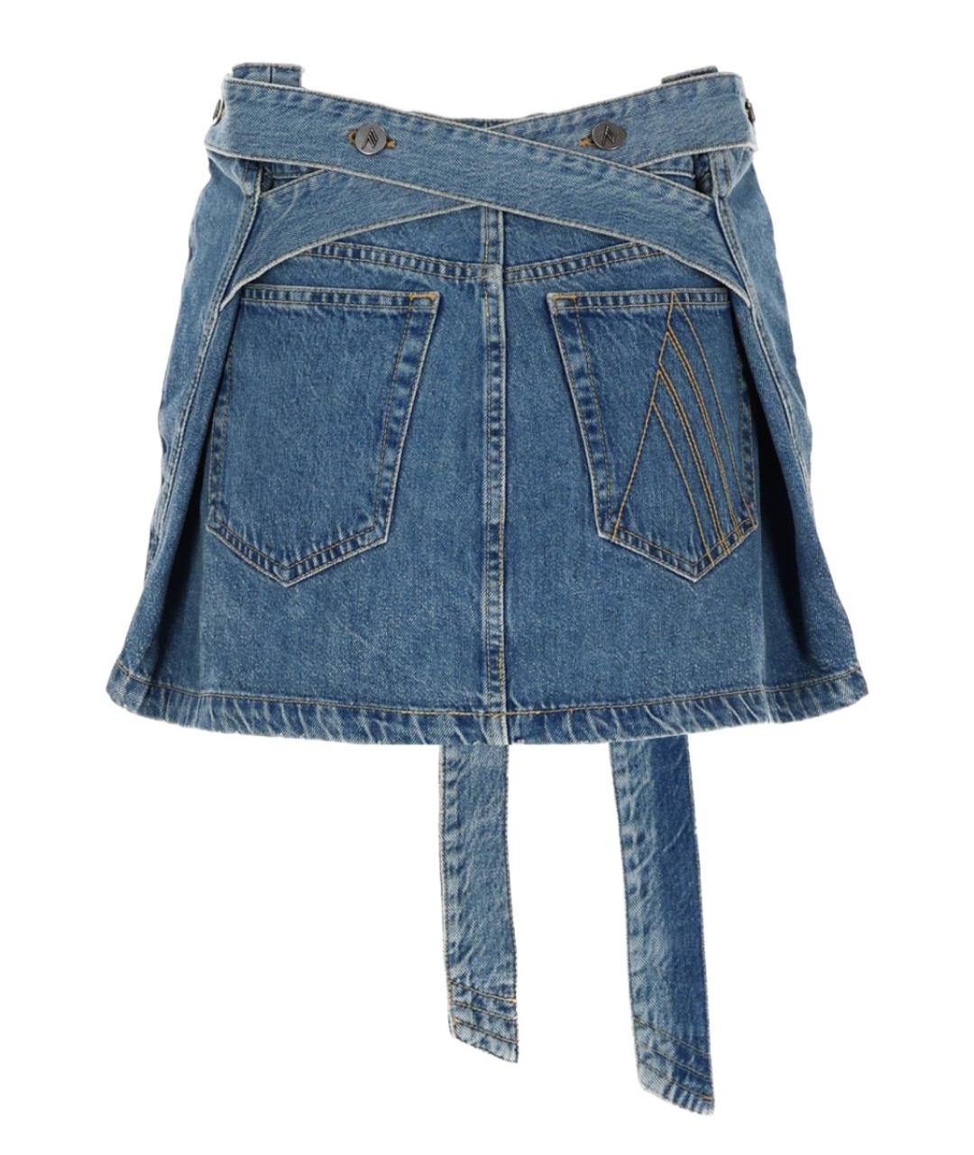 THE ATTICO Синяя хлопковая юбка мини, фото 3