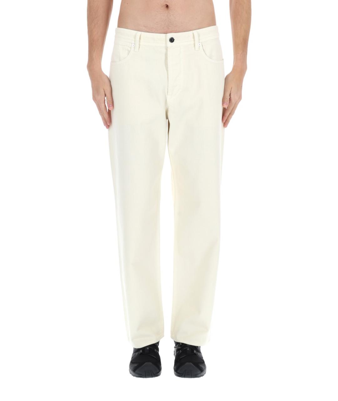 STONE ISLAND Белые хлопковые повседневные брюки, фото 3
