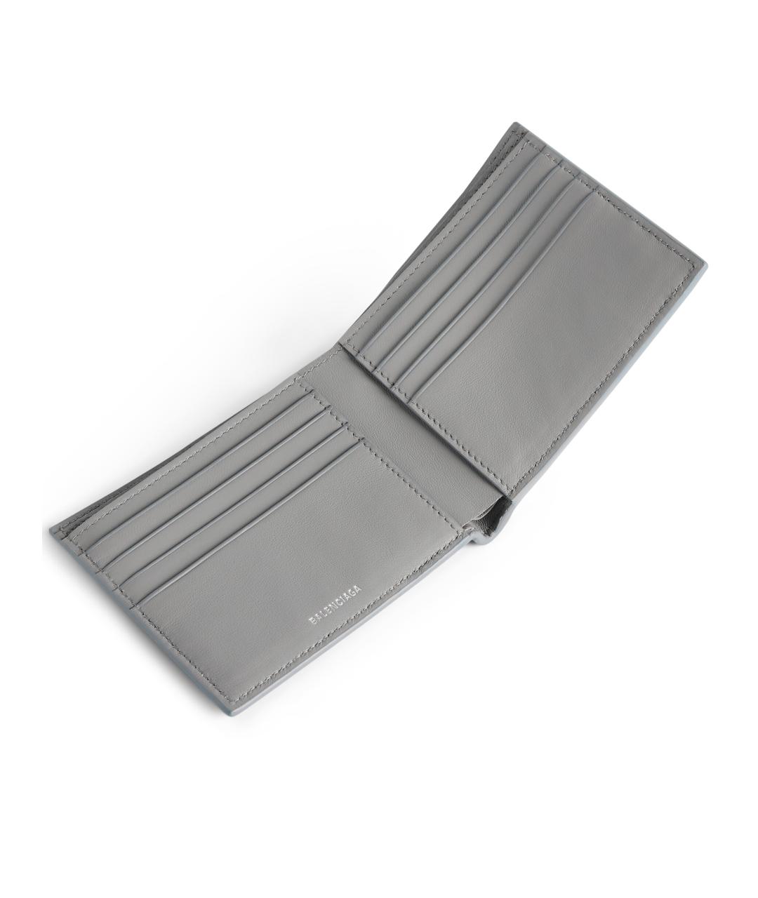 BALENCIAGA Серый кожаный кошелек, фото 4