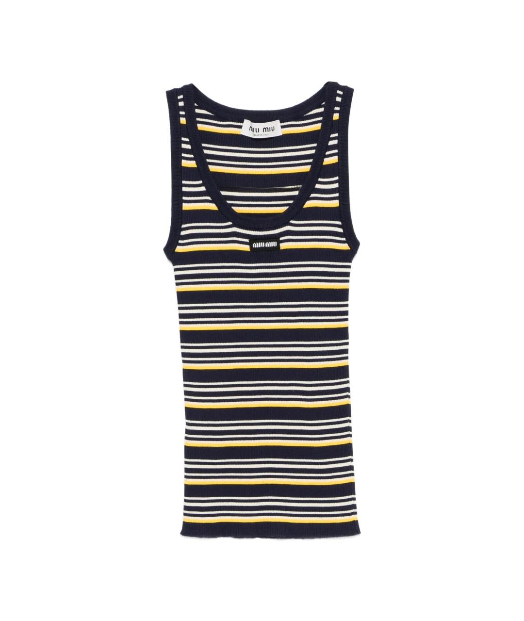 MIU MIU Синяя хлопковая майка, фото 1