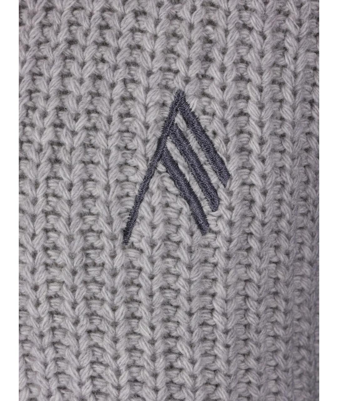 THE ATTICO Серый шерстяной кардиган, фото 4