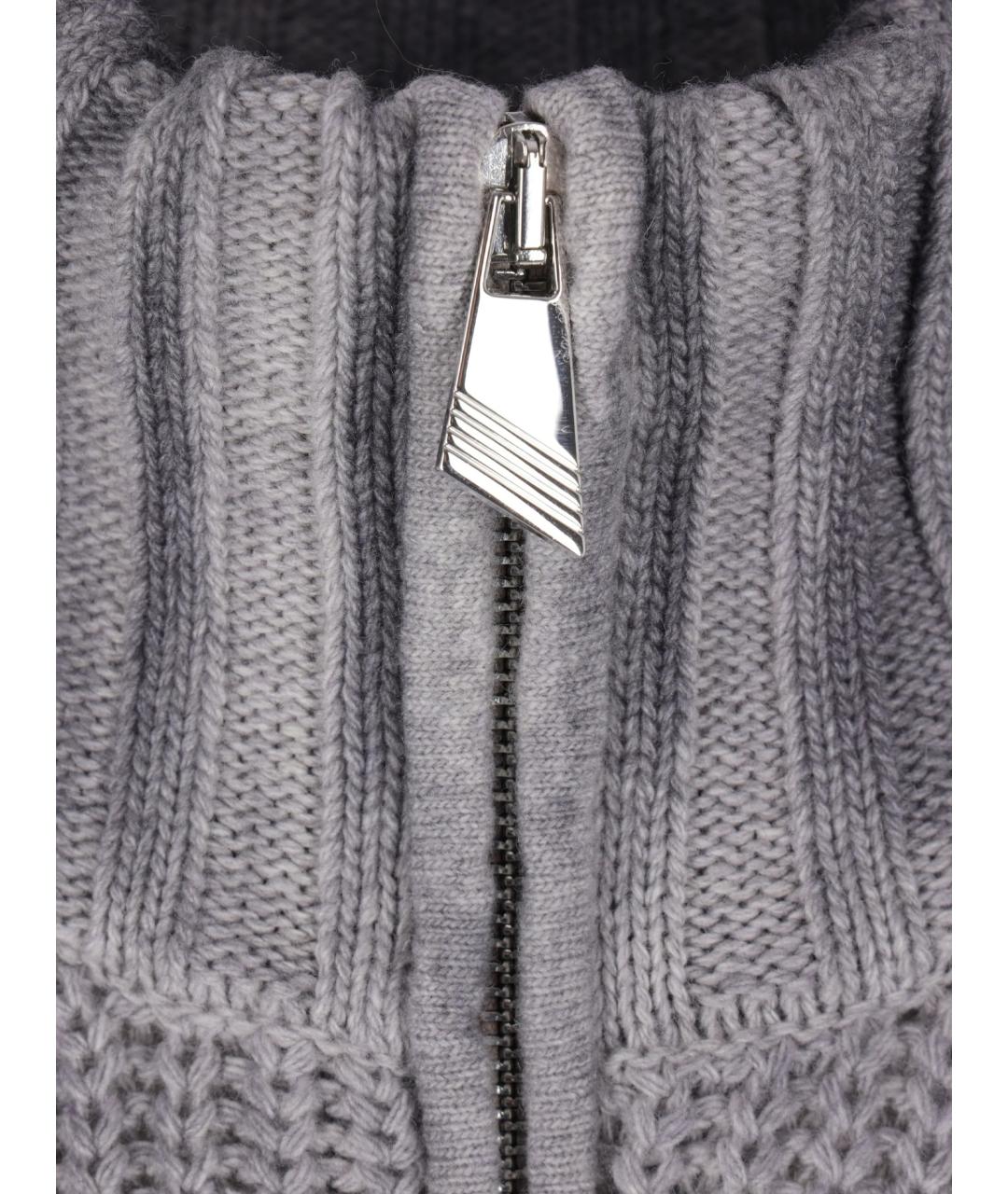 THE ATTICO Серый шерстяной кардиган, фото 3