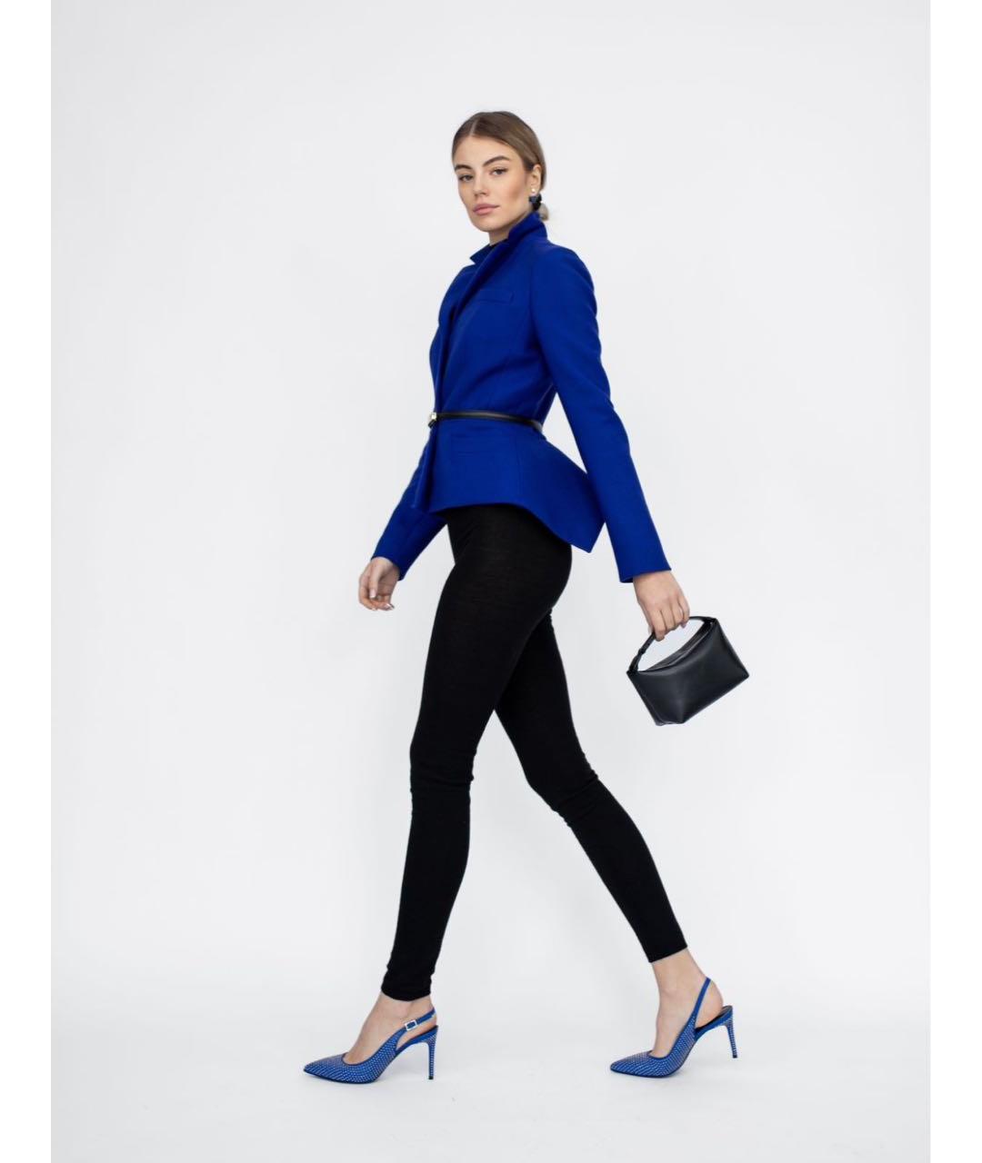 CHRISTIAN DIOR Синий шерстяной жакет/пиджак, фото 5