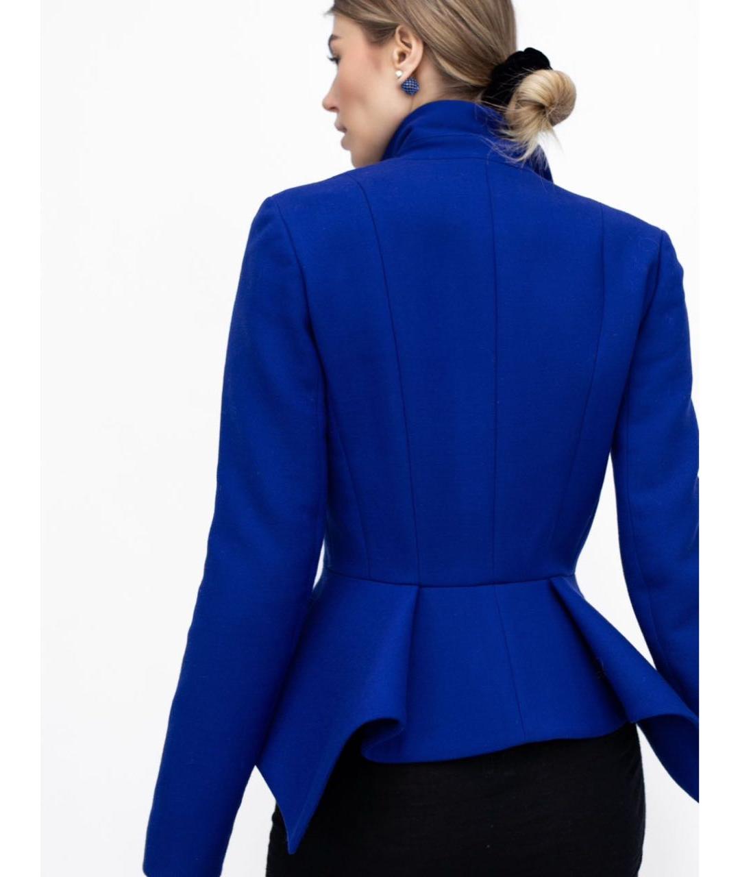 CHRISTIAN DIOR Синий шерстяной жакет/пиджак, фото 6