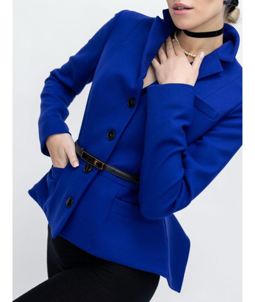 CHRISTIAN DIOR Синий шерстяной жакет/пиджак, фото 4