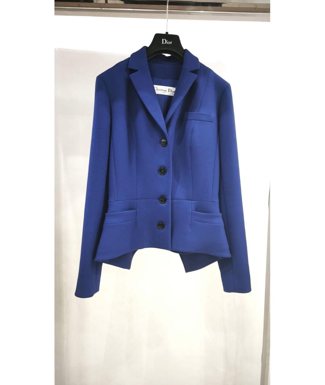 CHRISTIAN DIOR Синий шерстяной жакет/пиджак, фото 7