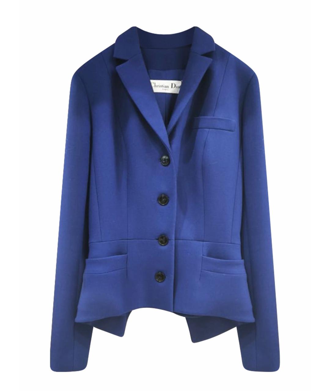 CHRISTIAN DIOR Синий шерстяной жакет/пиджак, фото 1