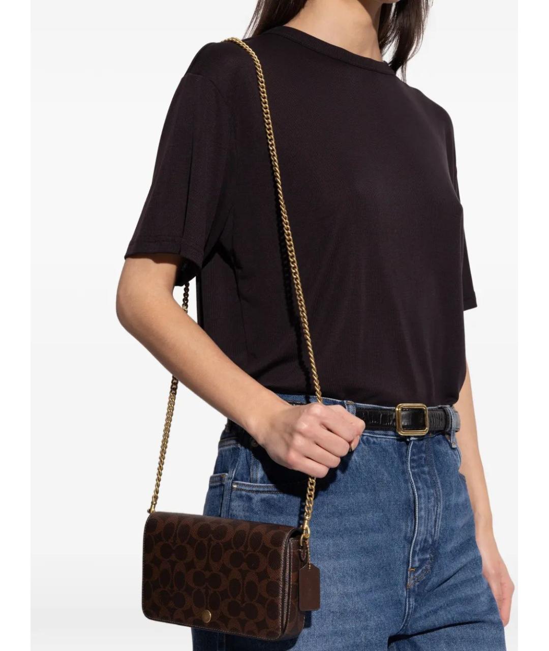 COACH Коричневая сумка через плечо, фото 2