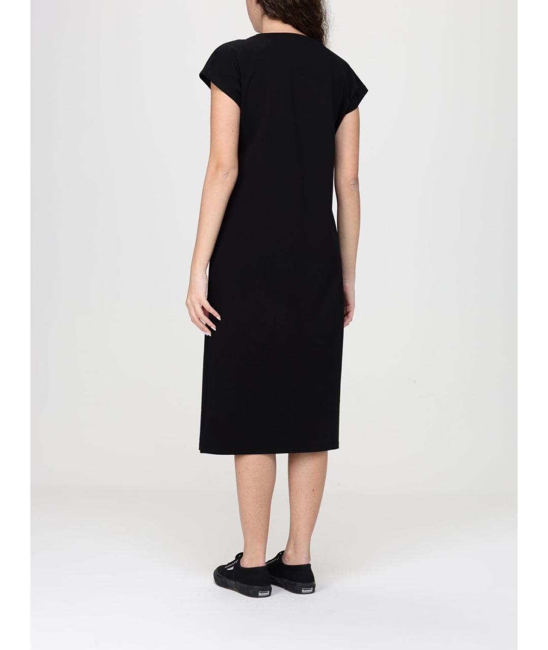 EA7 Черное хлопковое повседневное платье, фото 2