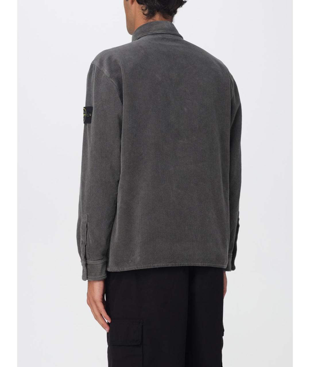 STONE ISLAND Серая хлопковая куртка, фото 4