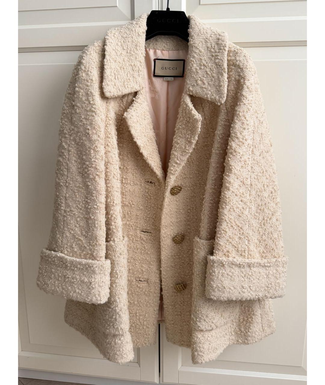 GUCCI Бежевое шерстяное пальто, фото 5