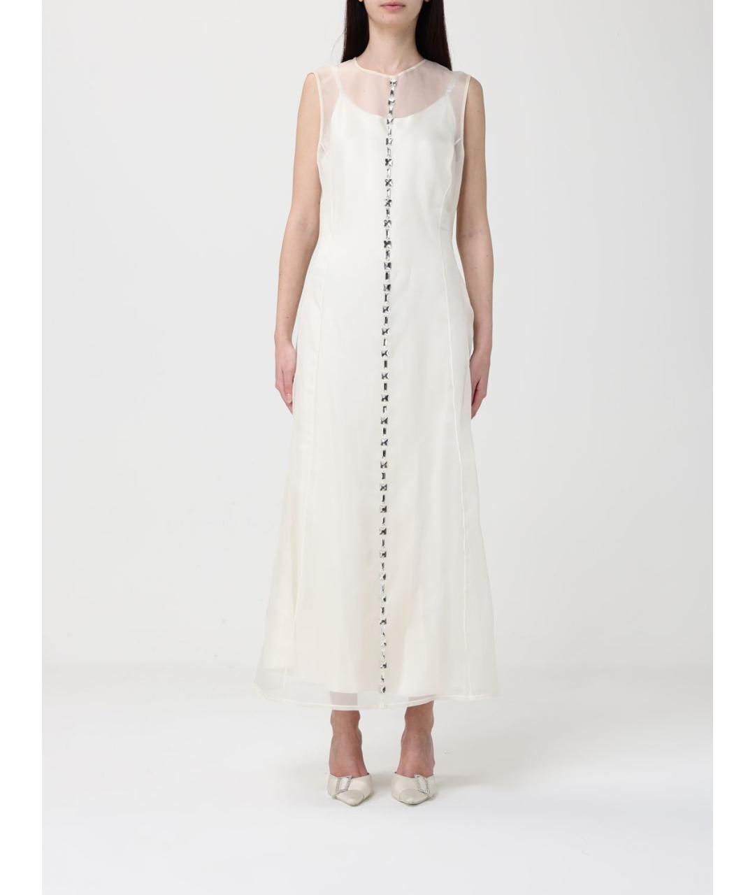 FABIANA FILIPPI Бежевое шерстяное вечернее платье, фото 4