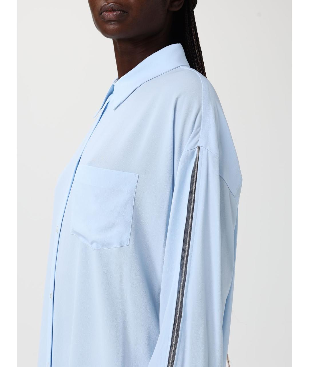 FABIANA FILIPPI Голубая шелковая рубашка, фото 3