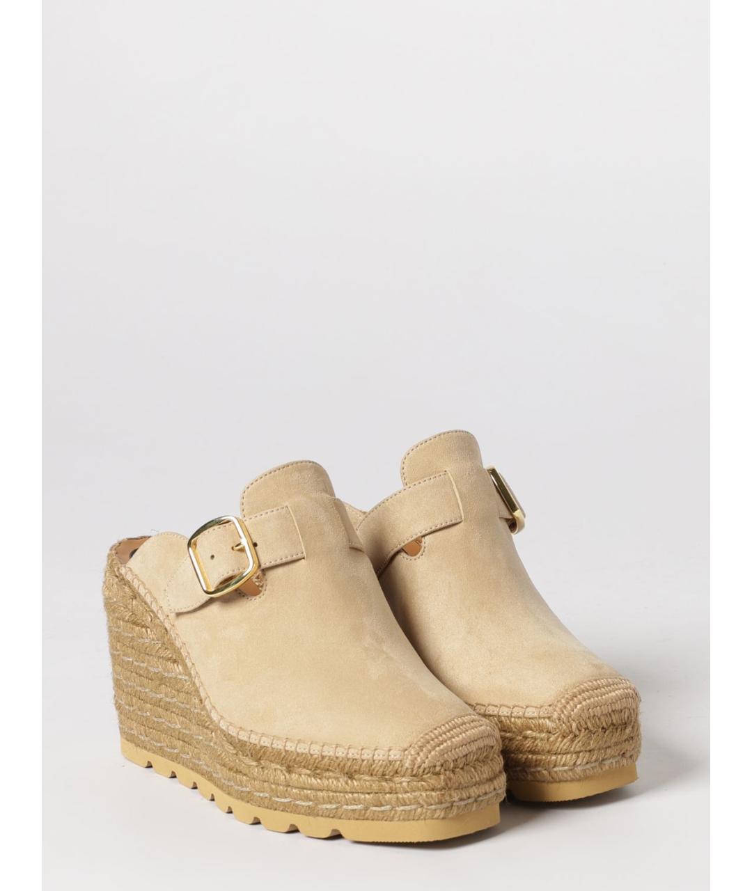 STELLA MCCARTNEY Бежевые сабо из искусственной кожи, фото 2