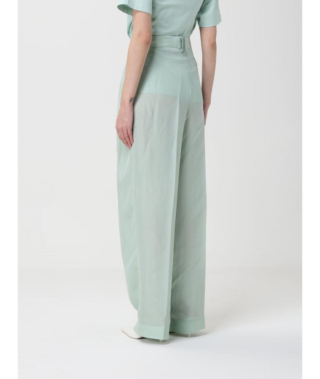 FABIANA FILIPPI Салатовые вискозные прямые брюки, фото 2