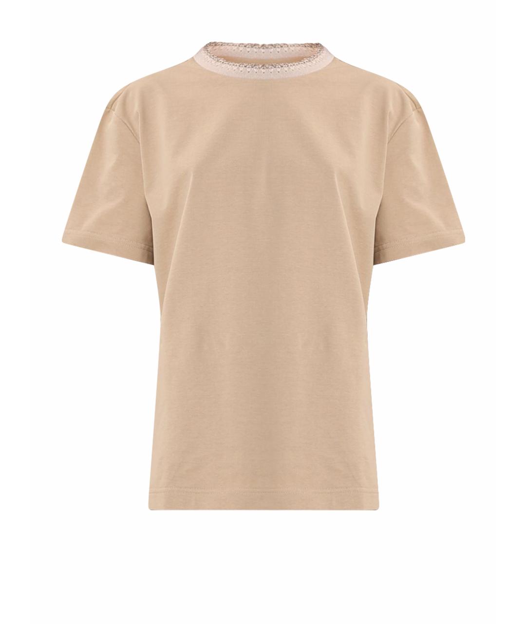 FABIANA FILIPPI Бежевая хлопковая футболка, фото 1