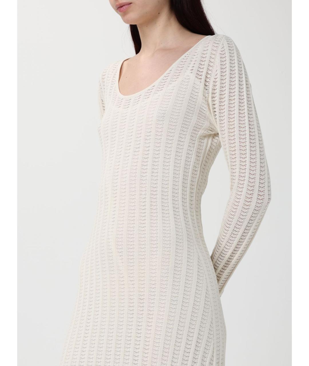 FABIANA FILIPPI Бежевое хлопковое повседневное платье, фото 4