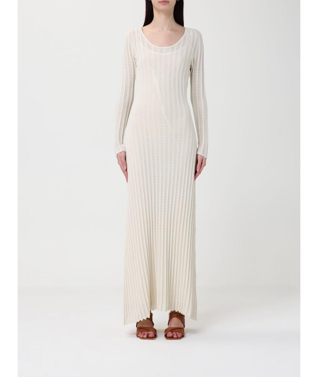 FABIANA FILIPPI Бежевое хлопковое повседневное платье, фото 2