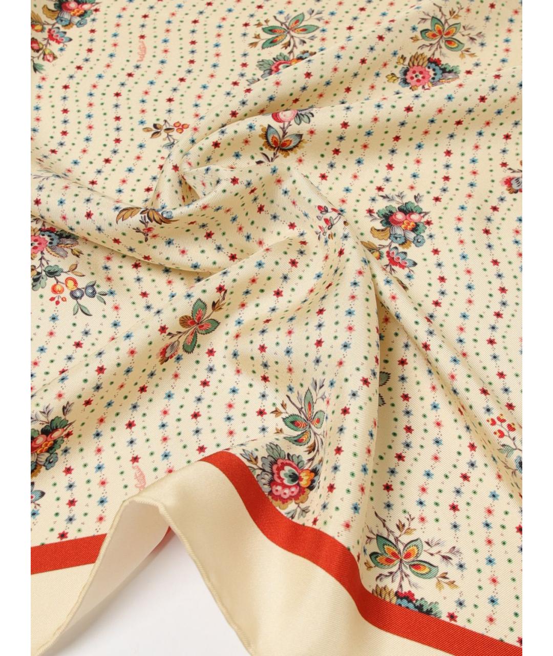 VALENTINO Бежевый шелковый шарф, фото 3