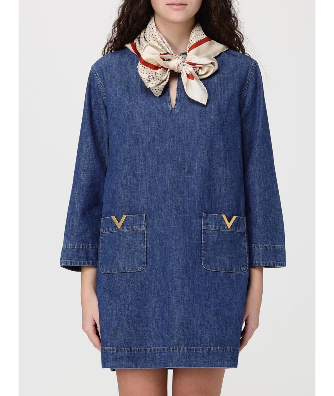 VALENTINO Бежевый шелковый шарф, фото 2