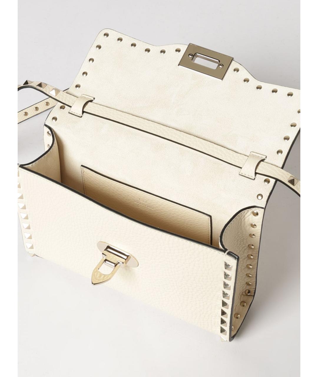 VALENTINO Бежевая кожаная сумка через плечо, фото 5
