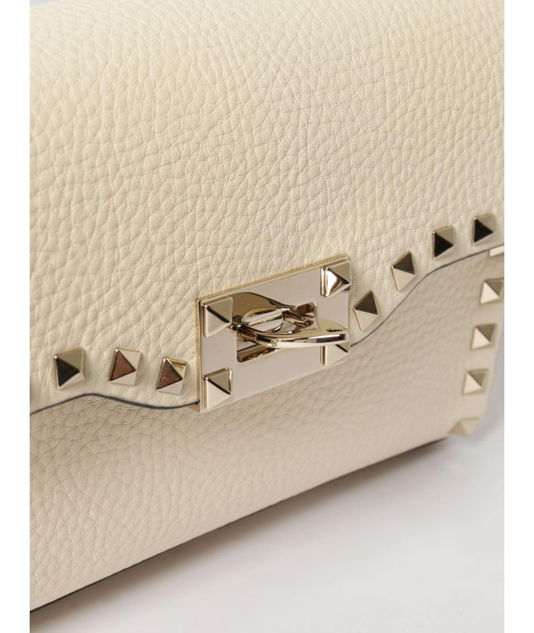 VALENTINO Бежевая кожаная сумка через плечо, фото 4