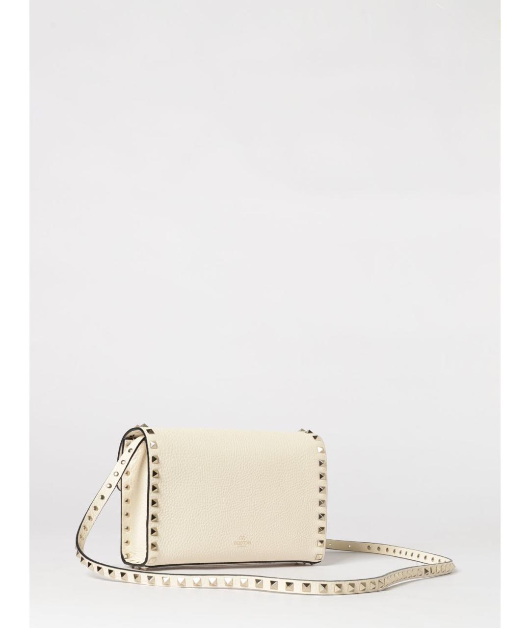 VALENTINO Бежевая кожаная сумка через плечо, фото 3