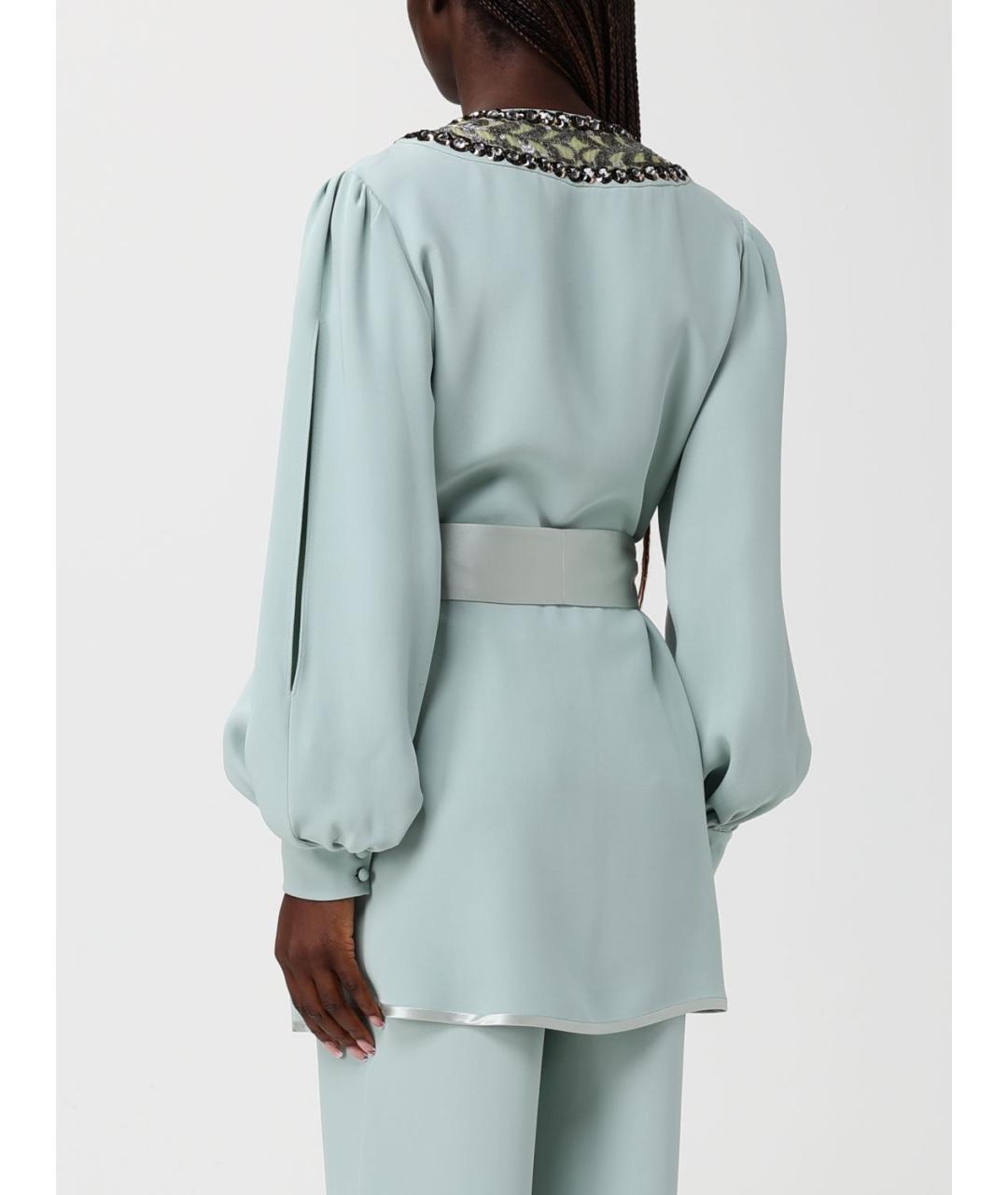 VALENTINO Голубой шелковый жакет/пиджак, фото 3