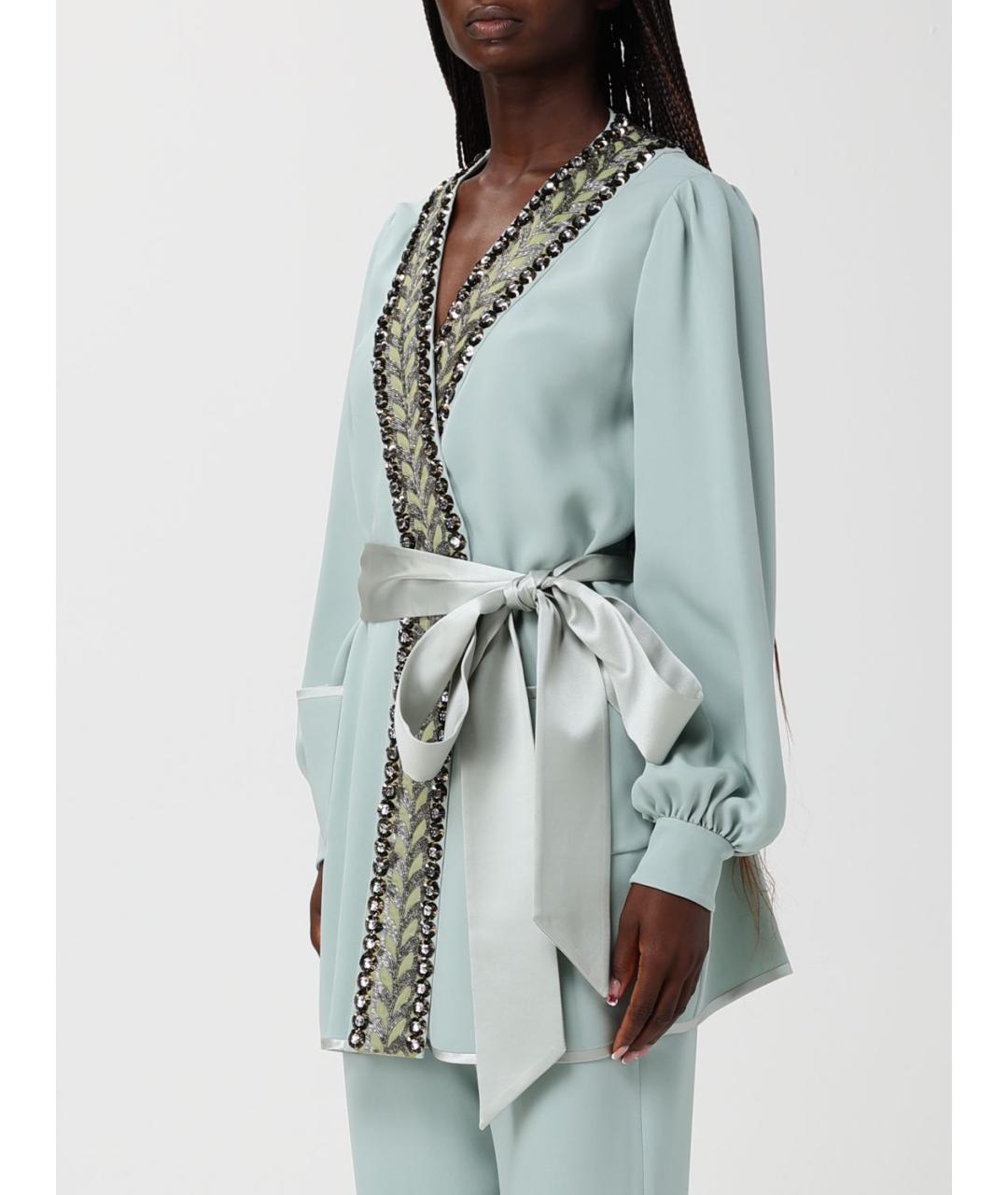 VALENTINO Голубой шелковый жакет/пиджак, фото 4