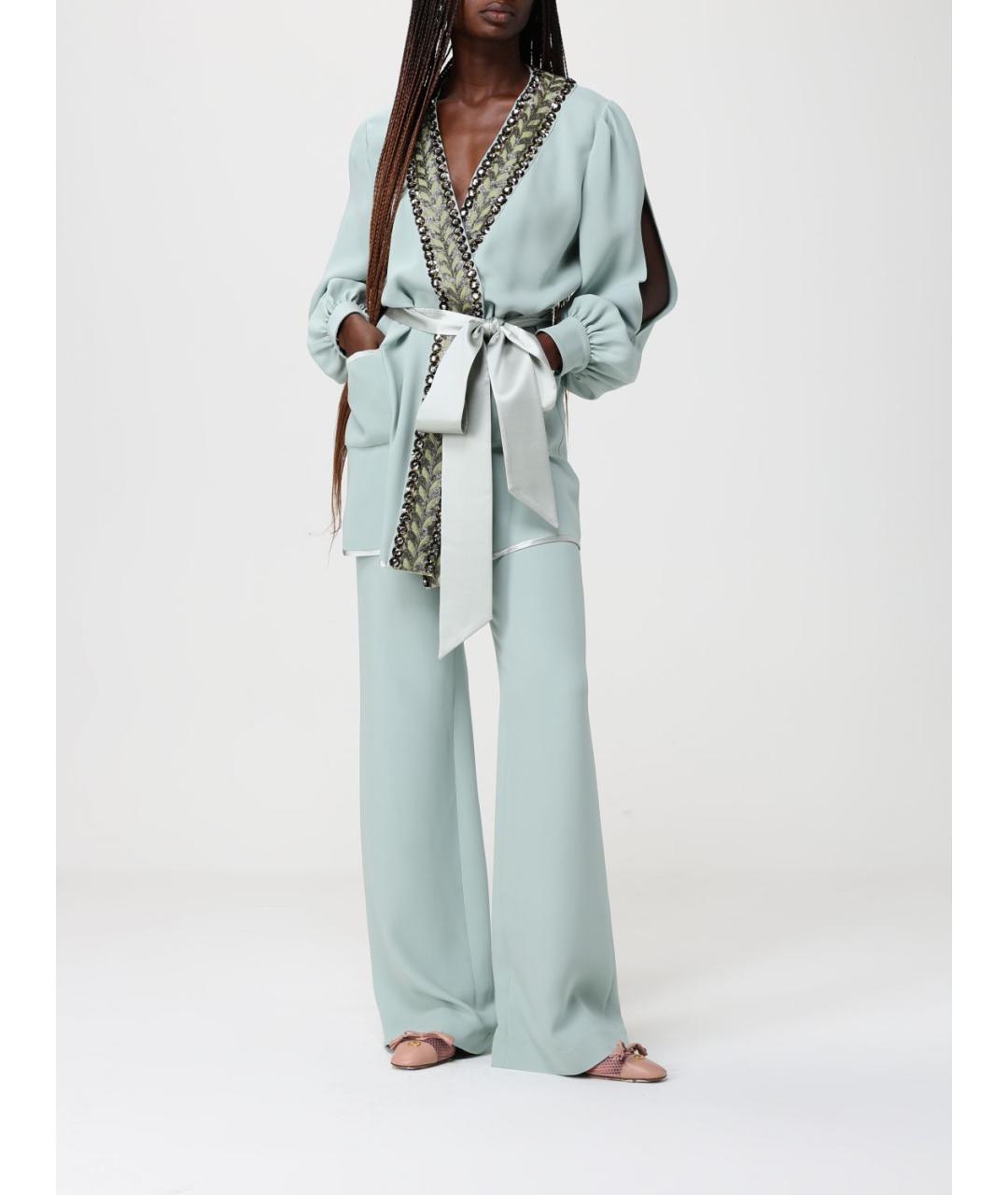 VALENTINO Голубой шелковый жакет/пиджак, фото 2