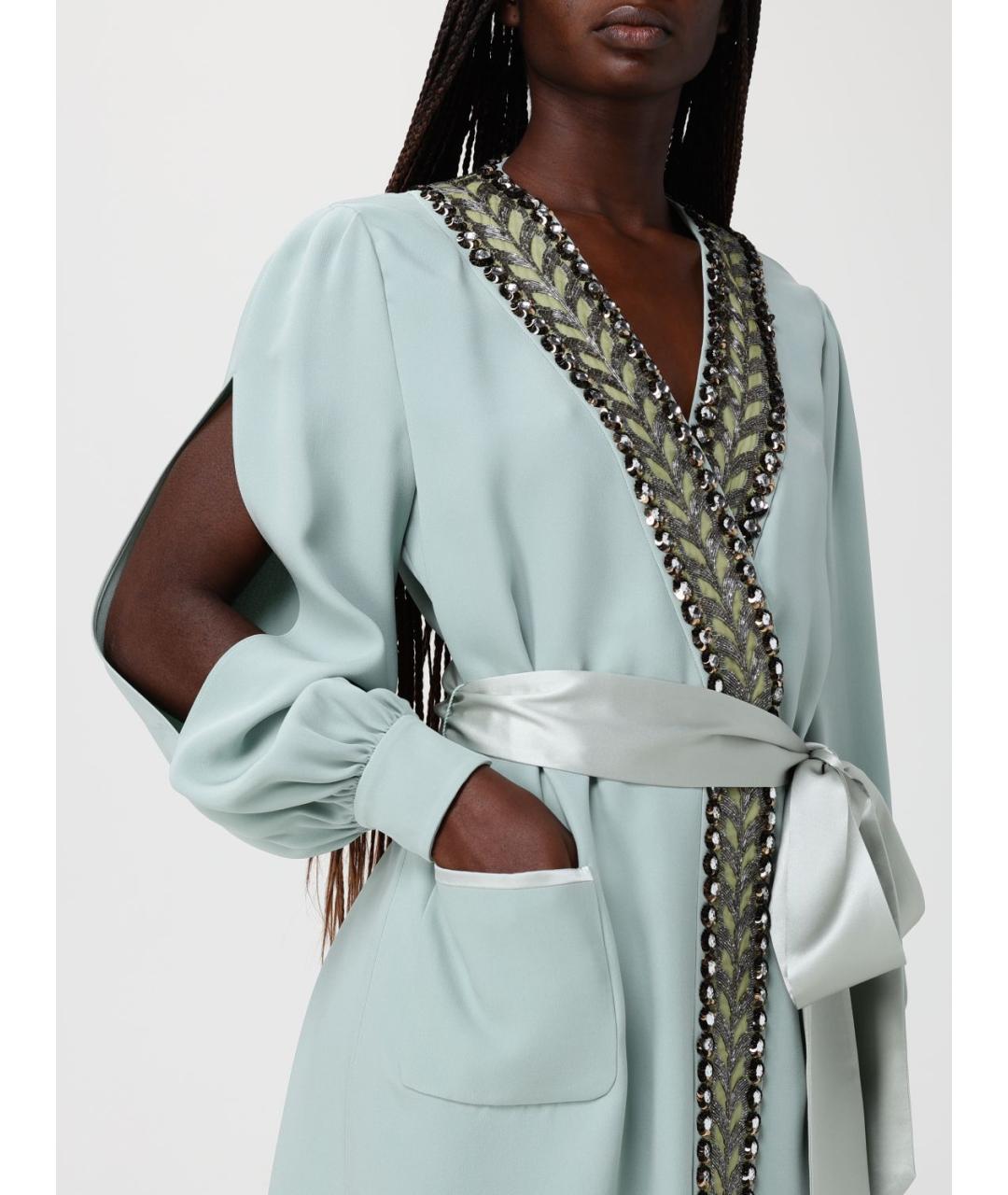 VALENTINO Голубой шелковый жакет/пиджак, фото 5